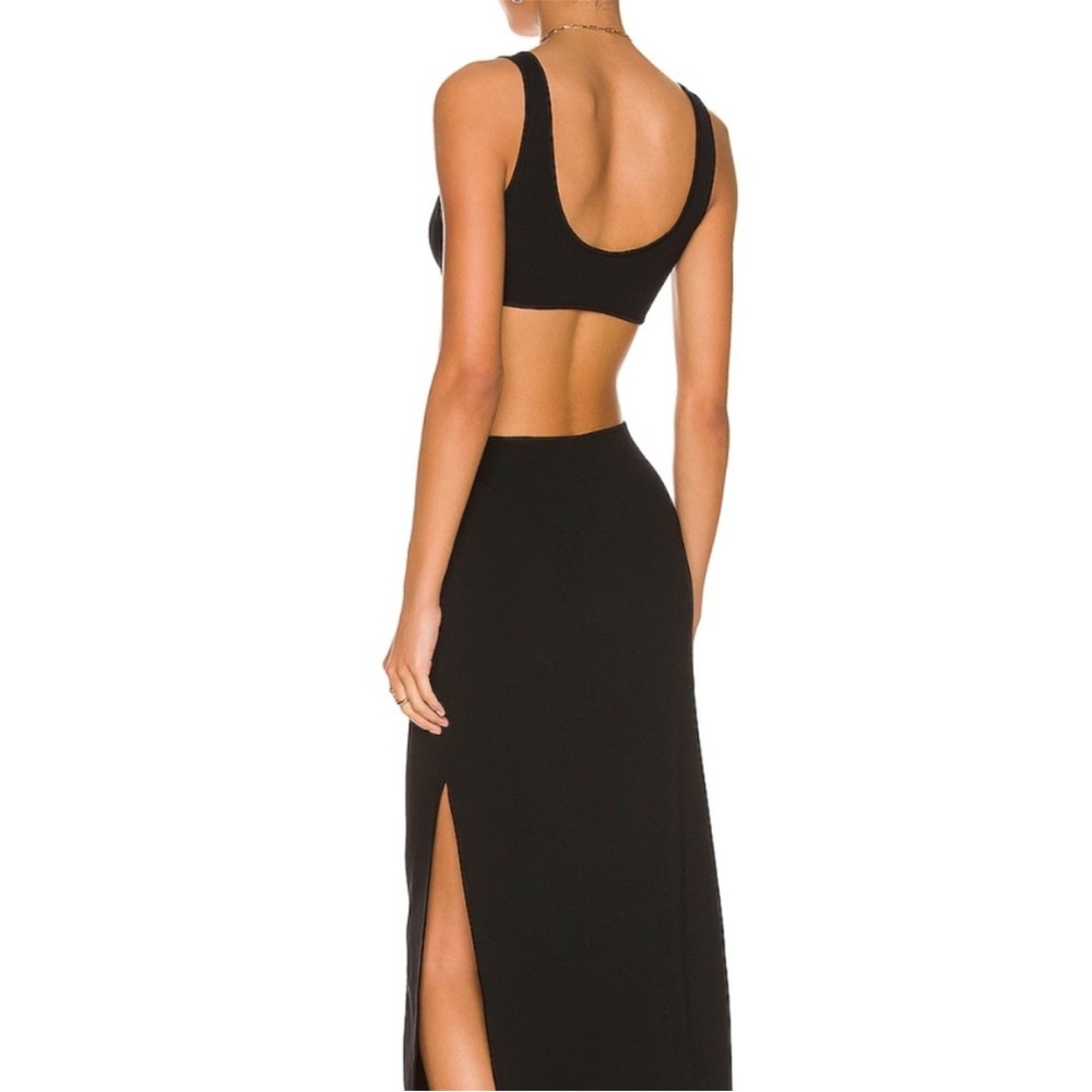 SOLID & STRIPED Black Backless Cutout Midi Dress - image 3